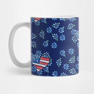 USA American Flag Heart Mug